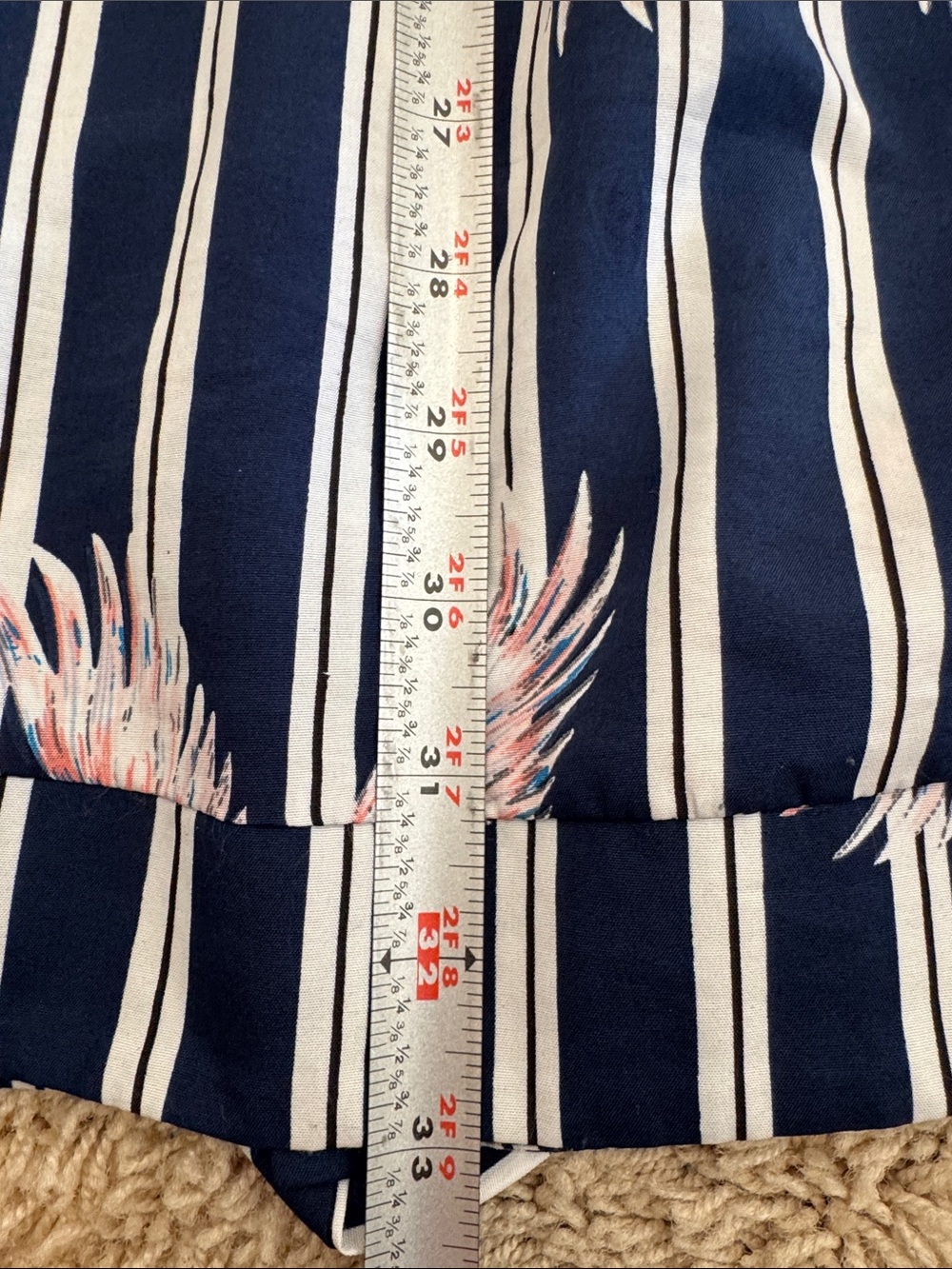 L.A. Soul Womens Navy Striped Button-Front Shirt Dress Cover-up Crane Print, M - Picture 10 of 14